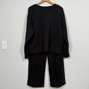 A New Day Black Scuba Matching Set, Top: XL, Pants: M